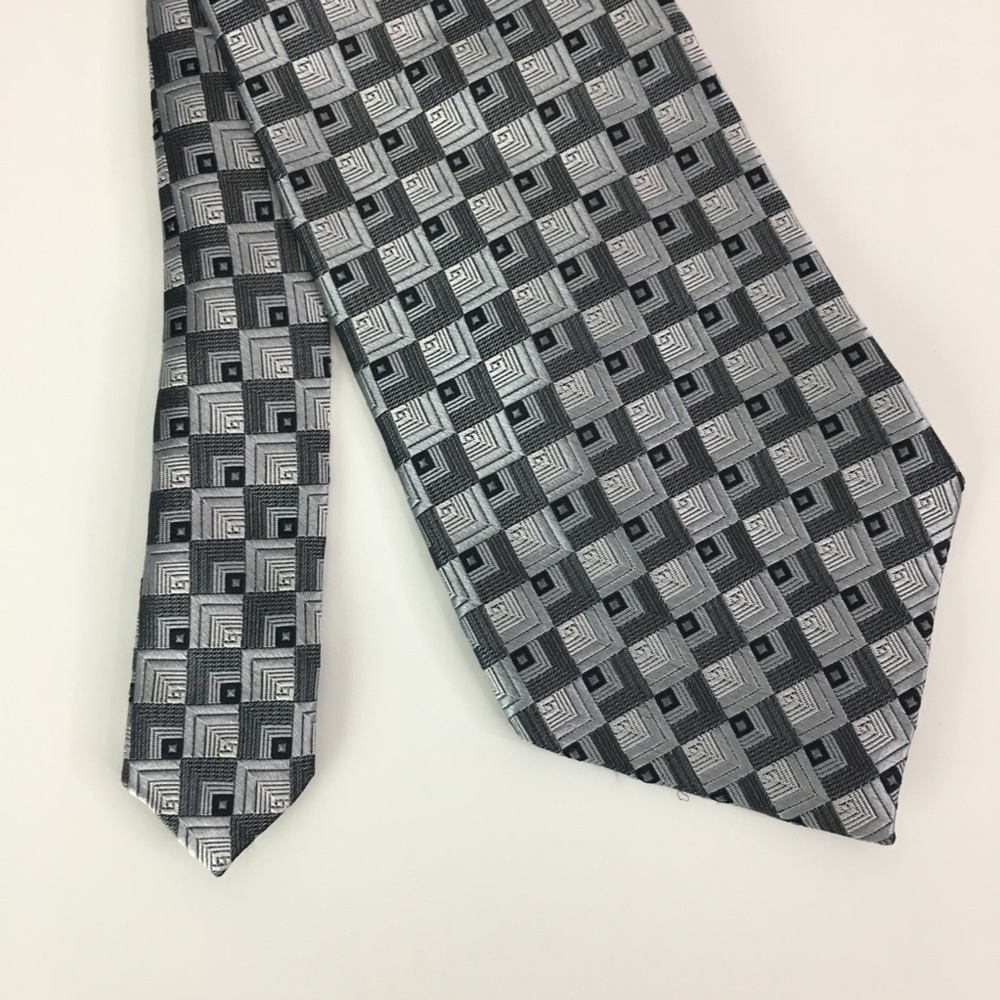 BURMA BIBAS Woven Tie Geometric Silk Necktie 4/60